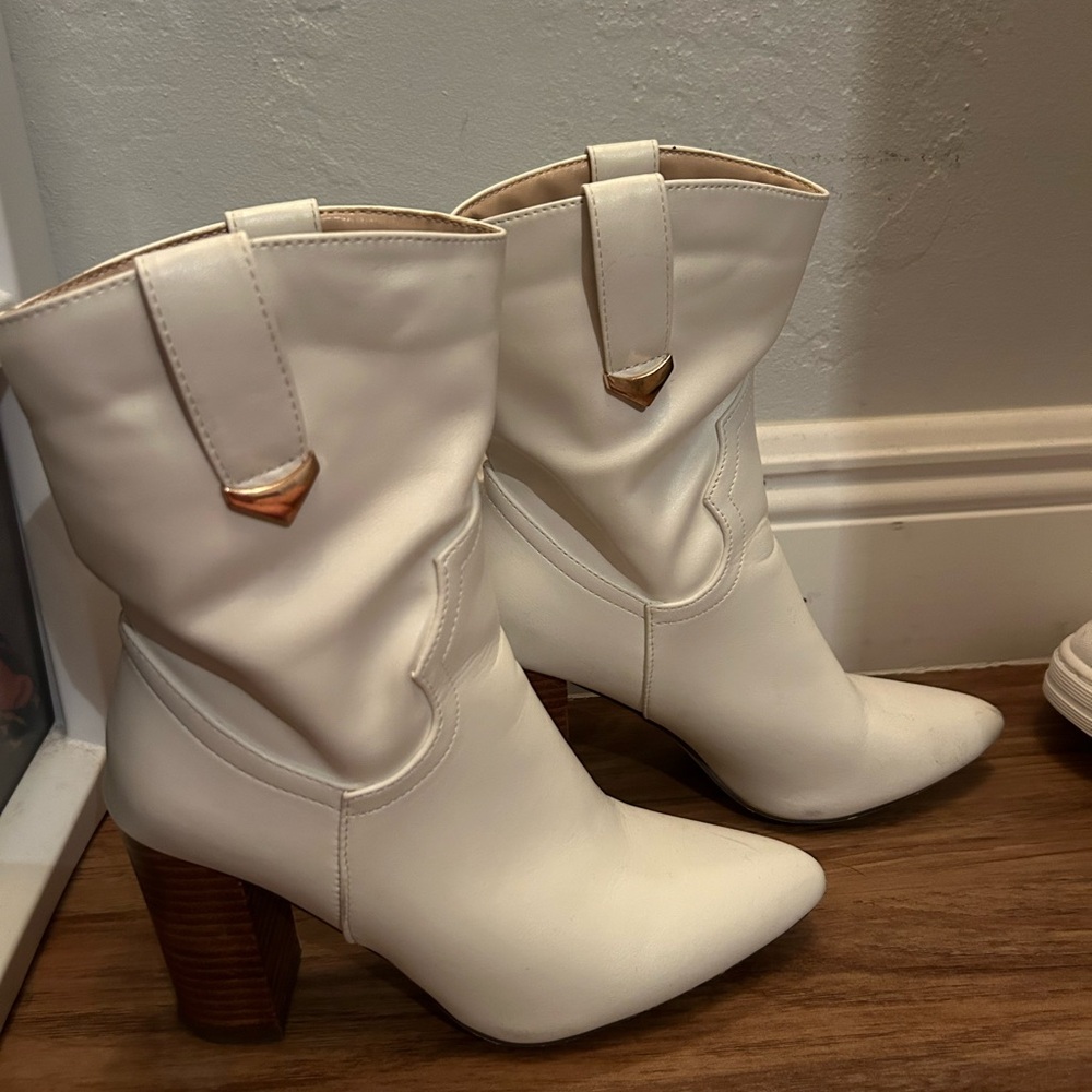 White cowboy boot